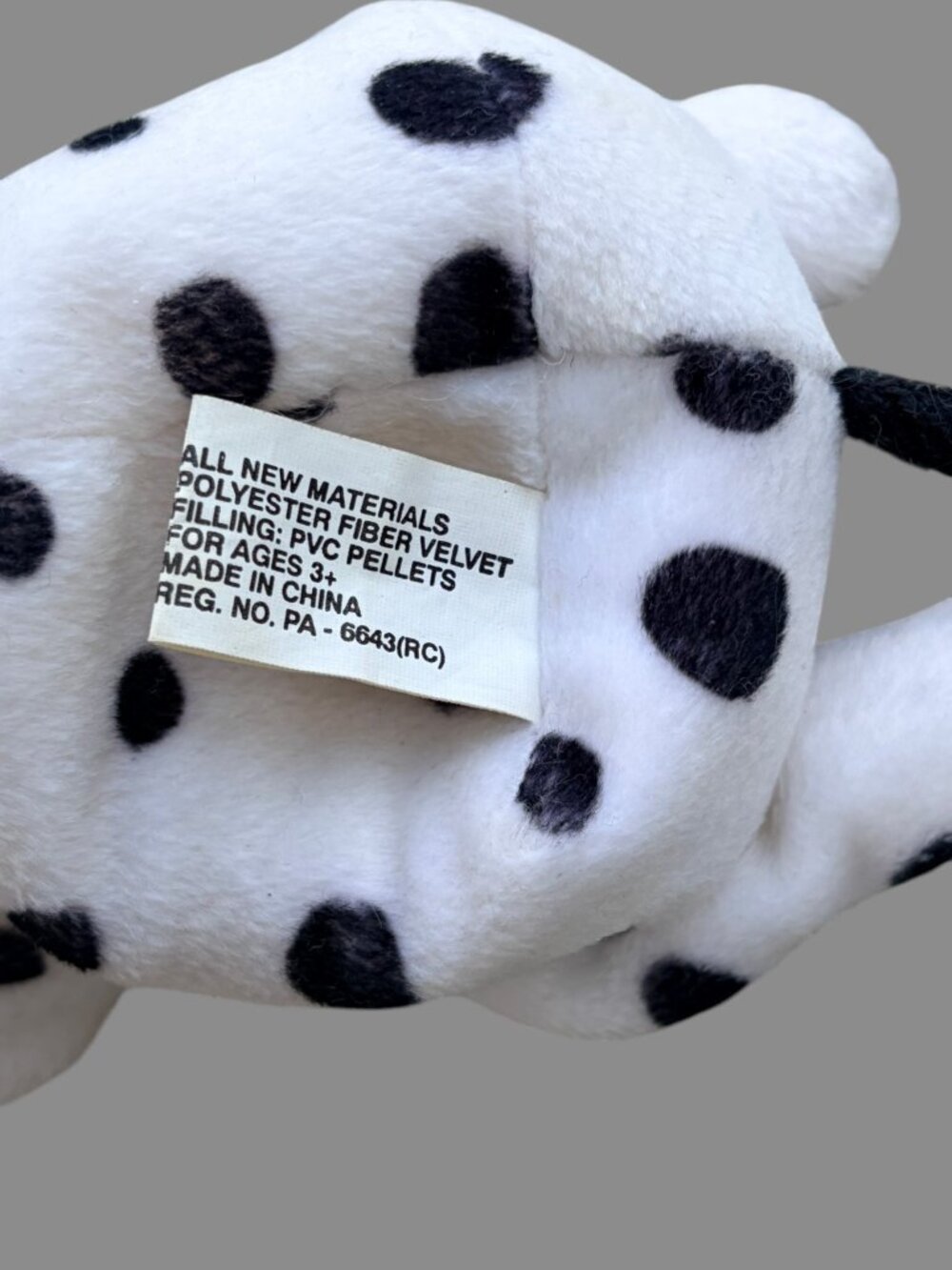 Vintage Imperial Toy Plush Dalmatian Puppy Dog PVC Pellets Stuffed Animal Black - Picture 7 of 8